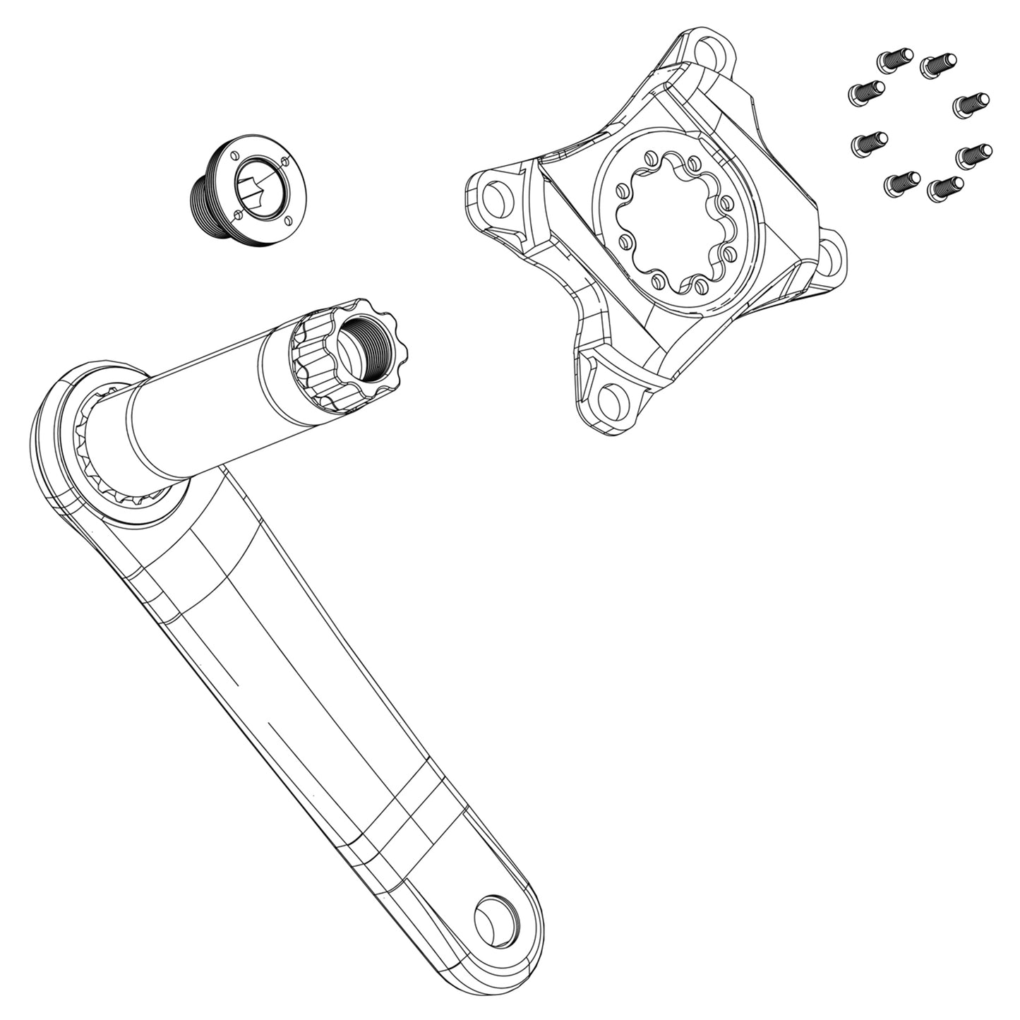 SRAM ERSATZTEIL – KURBELARM-BOLZEN-KIT SELBST EXTRAHIEREND M18/M30 DUB STAHL SCHWARZ