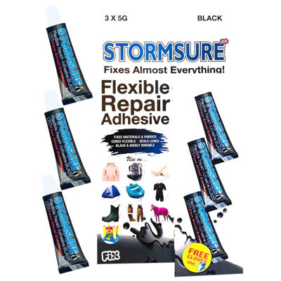 Stormsure Flexibler Reparaturkleber, 3 x 5 g Tube – Schwarz