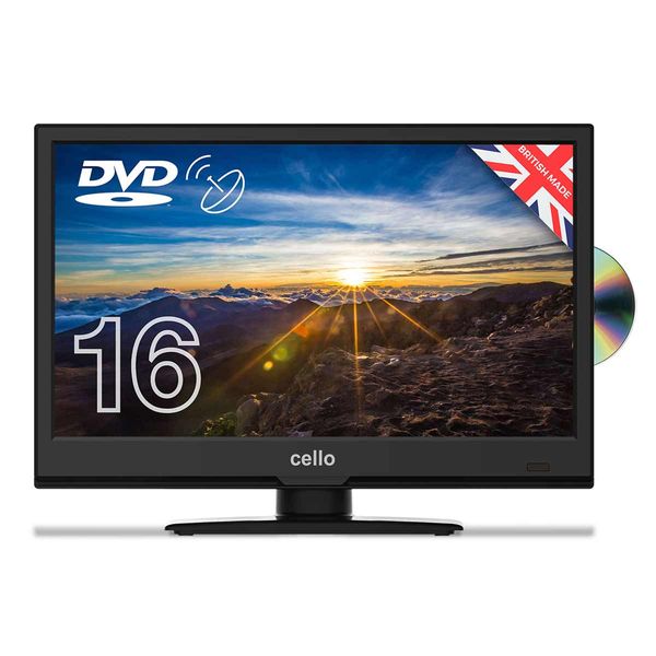 Fernseher/DVD-LED-Cello, 16 Zoll, HD-fähig