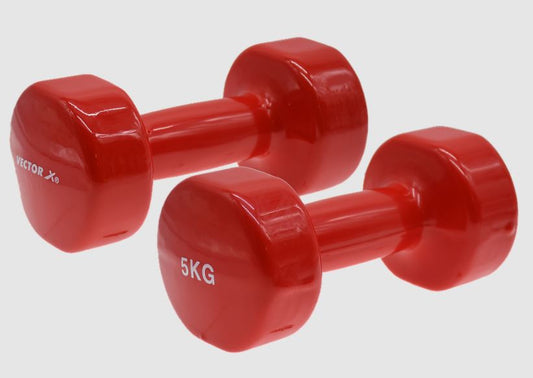 Vector X Round Vinyl Dumbbells -  2 x 5KG Weights