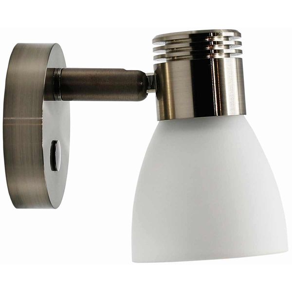 Nickel-LED-Leseleuchte mit Opalglas (kaltweiß / Touch-dimmbar)