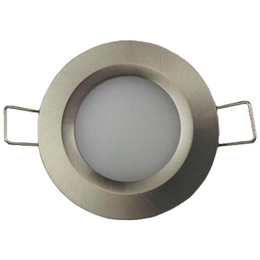Schlankes Nickel-LED-Downlight für Einbaumontage (Warmweiß/Touch-dimmbar)
