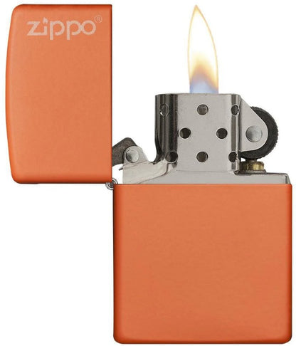 Briquet Zippo Logo - Orange Mat 