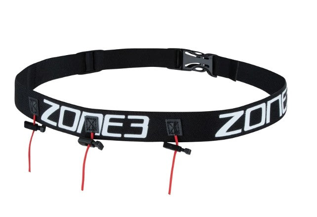 Zone 3 Race Belt With Gel Loops Black-White