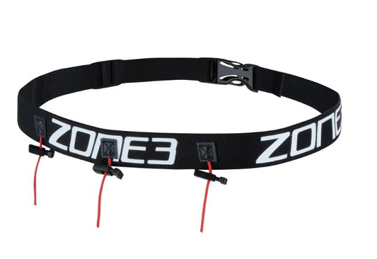 Ceinture Zone 3 Race Avec Boucles En Gel Noir-Blanc