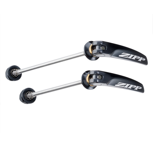 ZIPP TANGENTE SCHNELLSPIEßER – EDELSTAHL SCHWARZ MIT SILBEREM LOGO 100MM/130MM PAAR FÜR STRASSENRÄDER