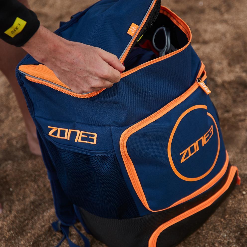 Zone 3 Award Winning Transition 40L Backpack - Navy/Orange