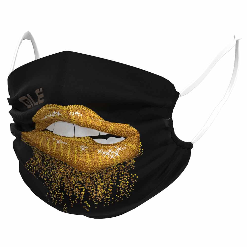 Ale Gesichtsmaske Lippen Schwarz/Gold