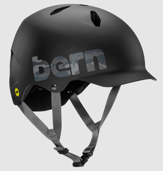 Bern Bandito Youth EPS Bike Helmet - Matte Black Camo Logo - Med-Large (54.5-57 cms)
