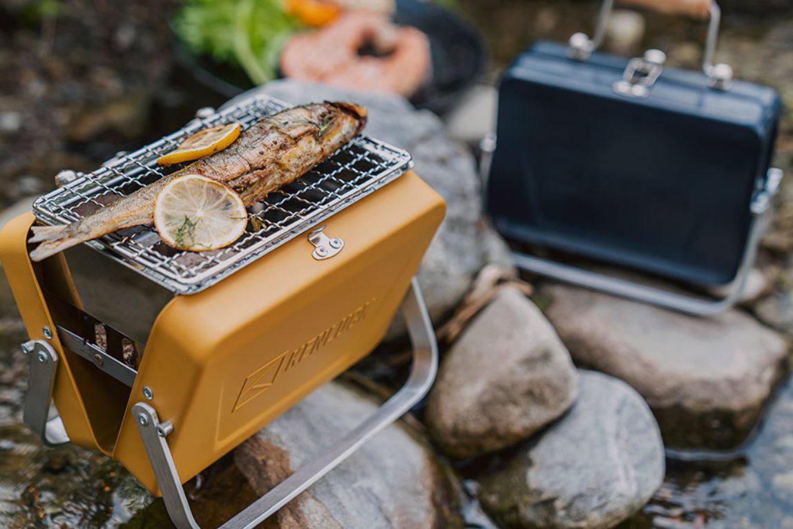 Kenluck MINI Grill / BBQ – Hammertone - BLEU BRILLANT