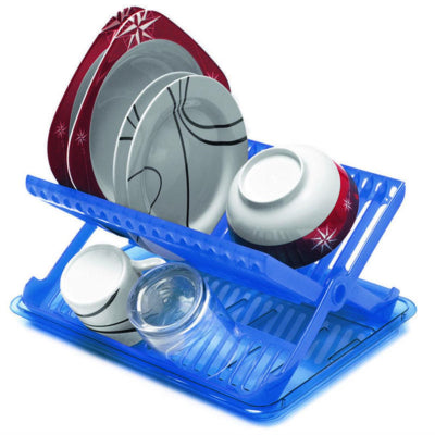 Reimo Dish Drainer with Tray Blue 37x30cm
