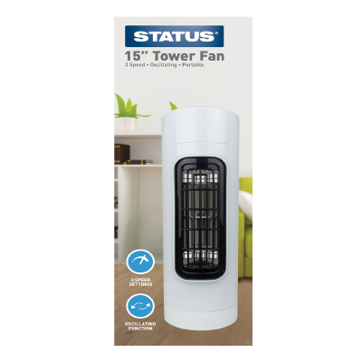 Status 15" White Tower Fan