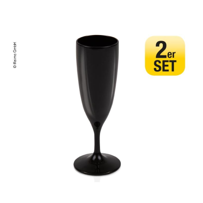 Champagne glasses, black, 2 per pack