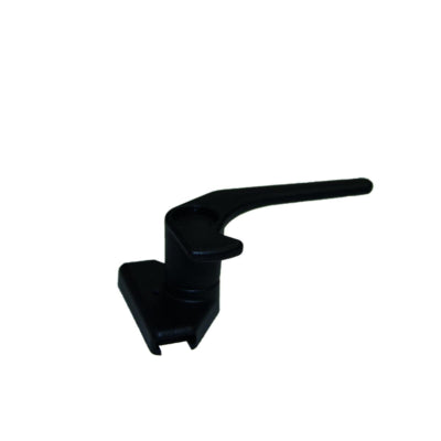 Polyplastic lever lock catch with push button operation