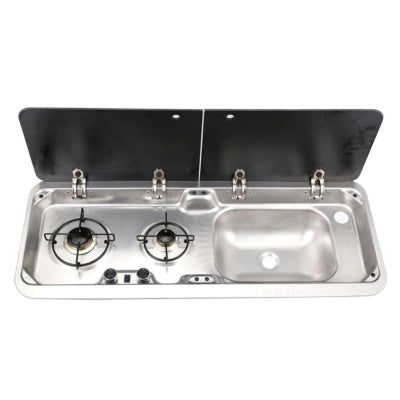 2 Burner Hob with right hand sink unit