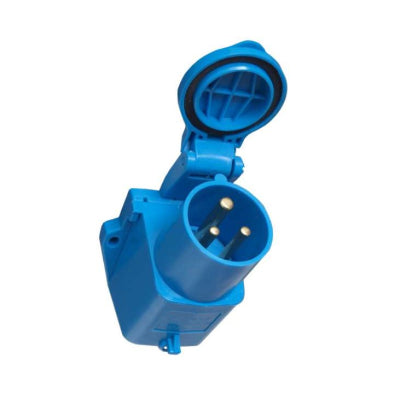 Reimo Mains Inlet with Spring Cover Blue