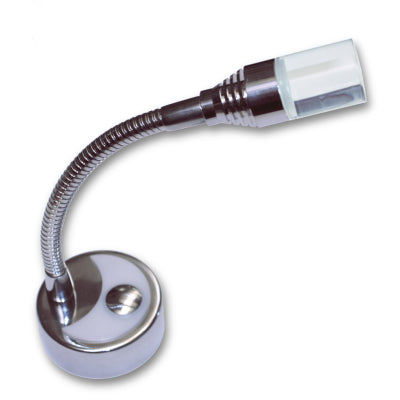 Dimatec Chrome 12v1w flexi Touch reading light with dual colour