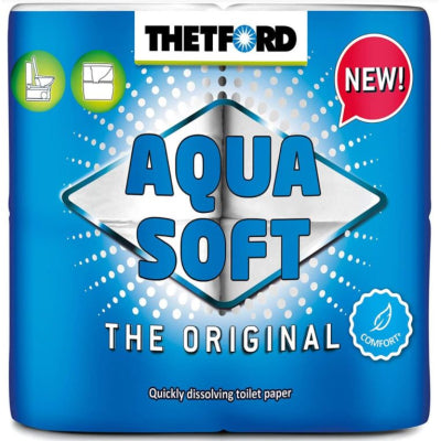 Thetford Aqua Soft Toilettenpapierrollen, 4 Rollen pro Packung