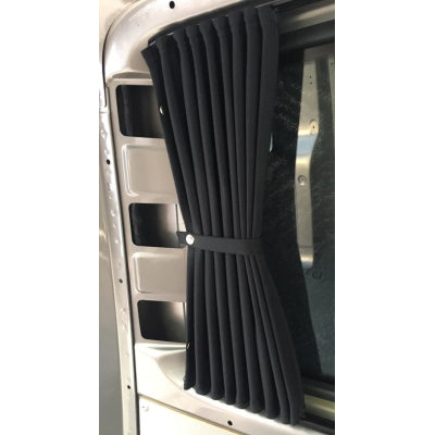 Ford Transit Custom Curtains 2012 onwards 5 window SWB Barn Doors - Black/Black