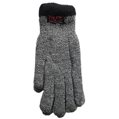 Mens grey marl thermal insulated gloves