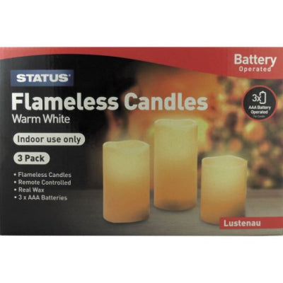 Status 3 Flameless Candles 6 pack