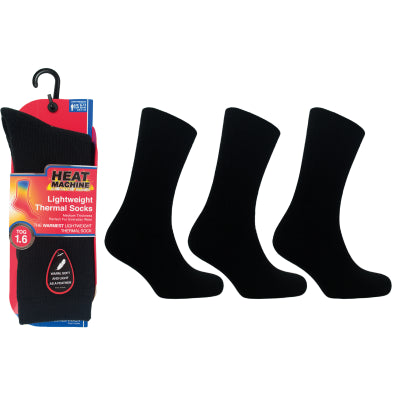 Mens lightweight thermal insulated black socks