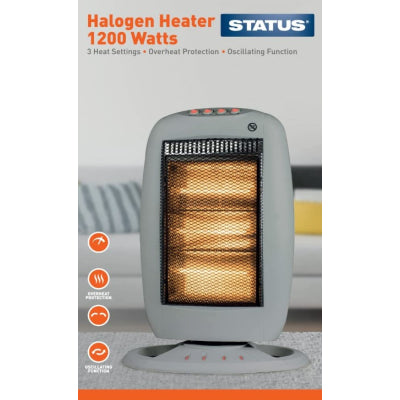 Status Grey 1200W Halogen Heater