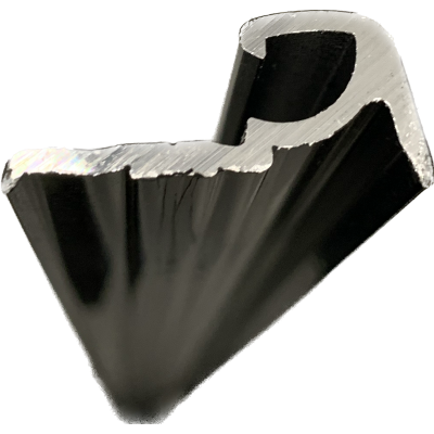 Barre de charnière à clipser crantée en polyplastique noir, 1557 mm