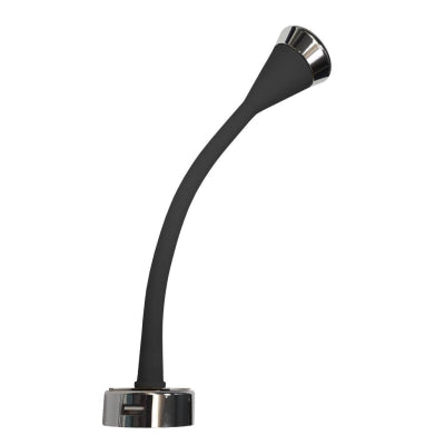 Dimatec black flexible reading light with USB