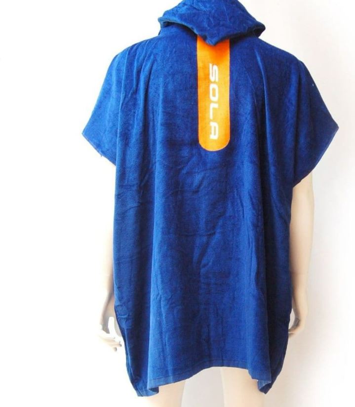 Sola Towel Changing Robe - Navy-Orange - Large/XL
