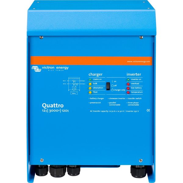 Victron Quattro Wechselrichter-Ladegerät (12 V / 3000 VA / 120 A)